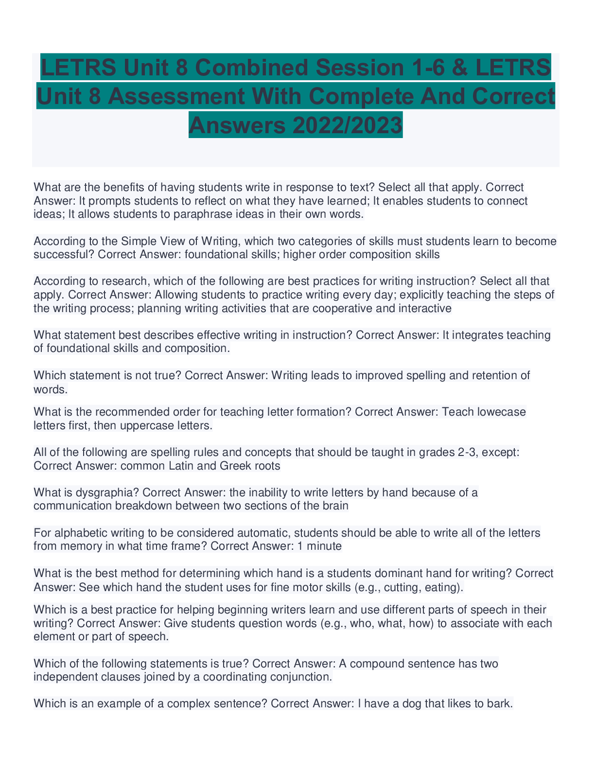 Preview image of LETRS Unit 8 Combined Session 1 document